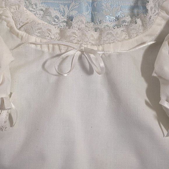 American Girl Doll Pleasant Co. Felicity Night Shift Gown White Lace Trim 1993 - Picture 5 of 8